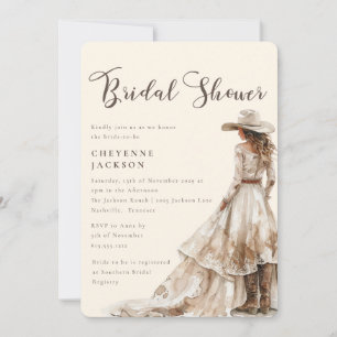 Invitation de Fête de Fiançailles de Cowgirl de l'