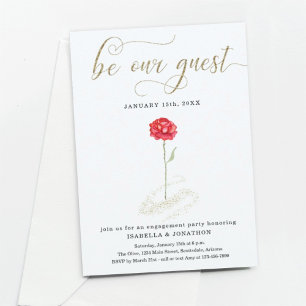 Invitation de fête de fiançailles de La Belle et l