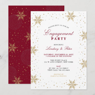 Invitation de fête de fiançailles de Noël d'hiver
