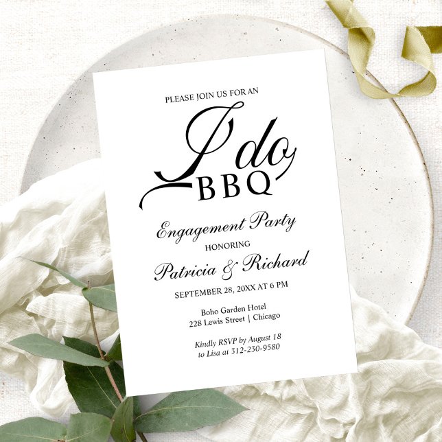 Invitation de fête de fiançailles Elegant I DO BBQ (Créateur téléchargé)