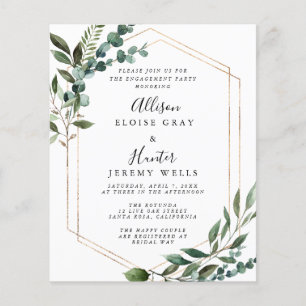 Invitation de fête de fiançailles élégante