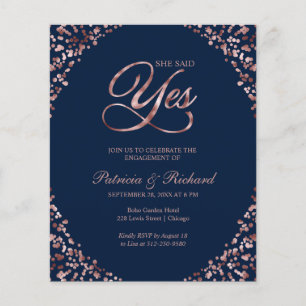 Invitation de fête de fiançailles Elle a dit oui B