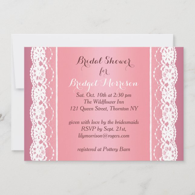 Invitation de Fête de Fiançailles en Or Rose Éléga (Devant)