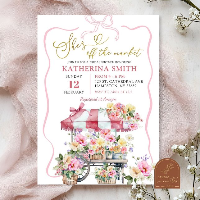 Invitation de Fête de Fiançailles Florale de Print (Créateur téléchargé)