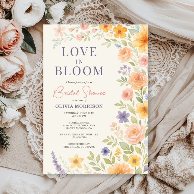 Invitation de Fête de Fiançailles Florale Love In  (Créateur téléchargé)