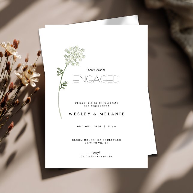 Invitation de fête de fiançailles florale - Minima (Floral engagement invitation)