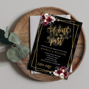 Invitation de fête de fiançailles gothique de roma