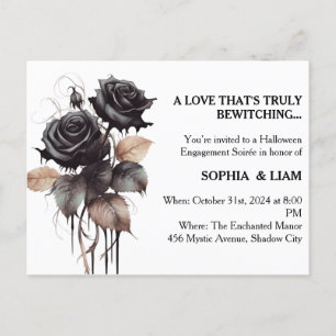Invitation de fête de fiançailles Halloween Rose g