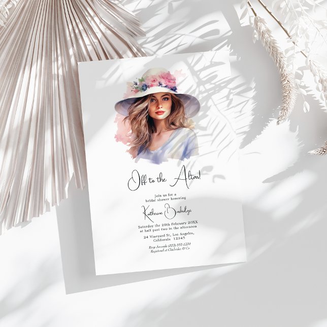 Invitation de Fête de Fiançailles Inspirée du Derb (Derby-Inspired "Off to the Altar" Bridal Shower Invitation)