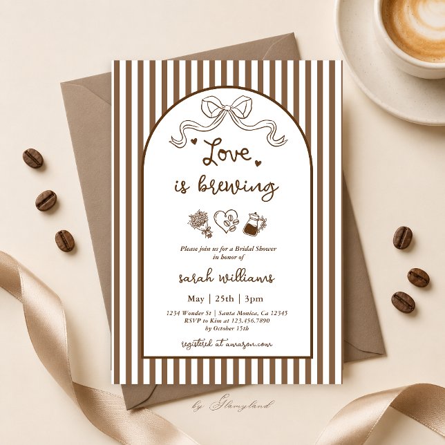 Invitation de Fête de Fiançailles 'L'amour est en  (Créateur téléchargé)