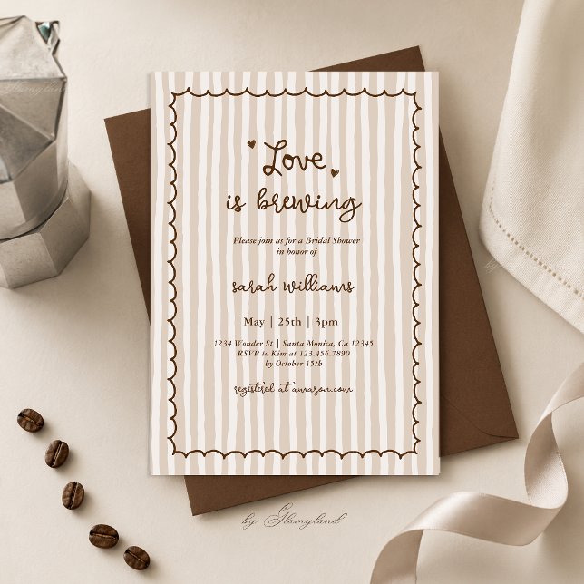 Invitation de Fête de Fiançailles Love Is Brewing (Créateur téléchargé)
