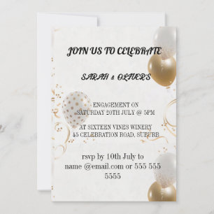 Invitation de fête de fiançailles modèle, dessinée