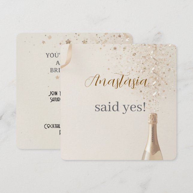 Invitation de Fête de Fiançailles Personnalisée El (Devant / Derrière)