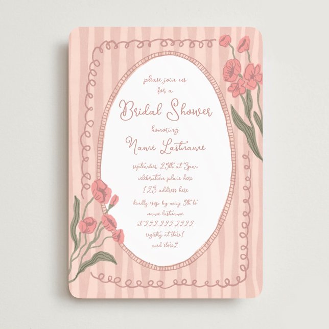 Invitation de Fête de Fiançailles Rose Pâle Fantai (Créateur téléchargé)