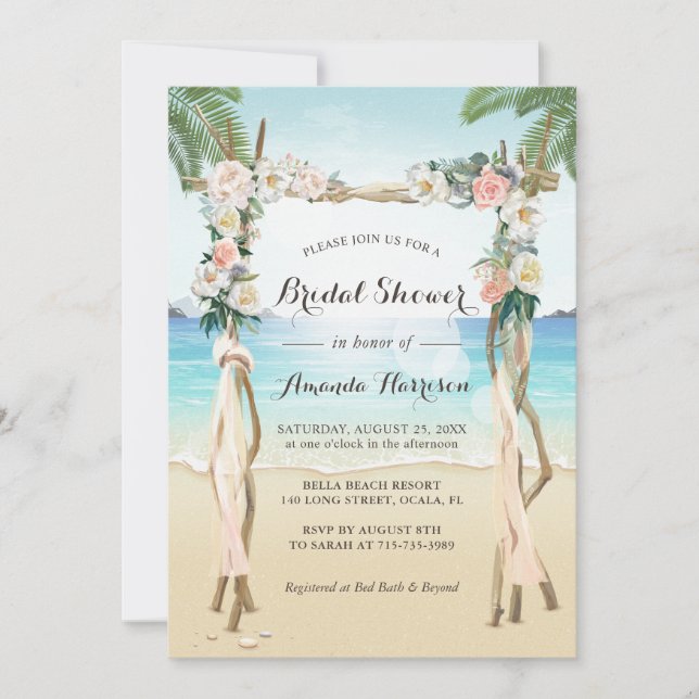 Invitation de Fête de Fiançailles sur la Plage Tro (Devant)