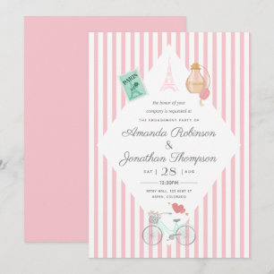 Invitation de fête de fiançailles sur le thème de
