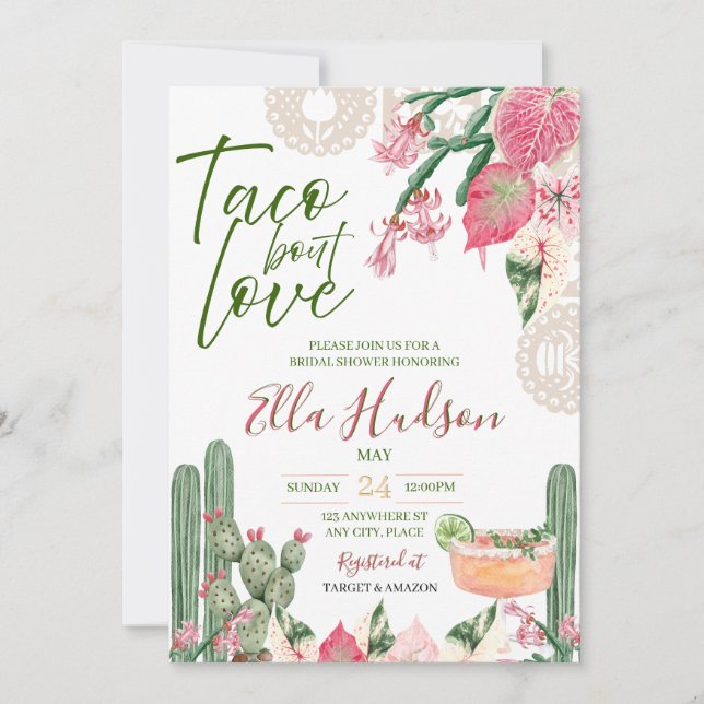 Invitation de Fête de Fiançailles Taco Bout Love (Devant)