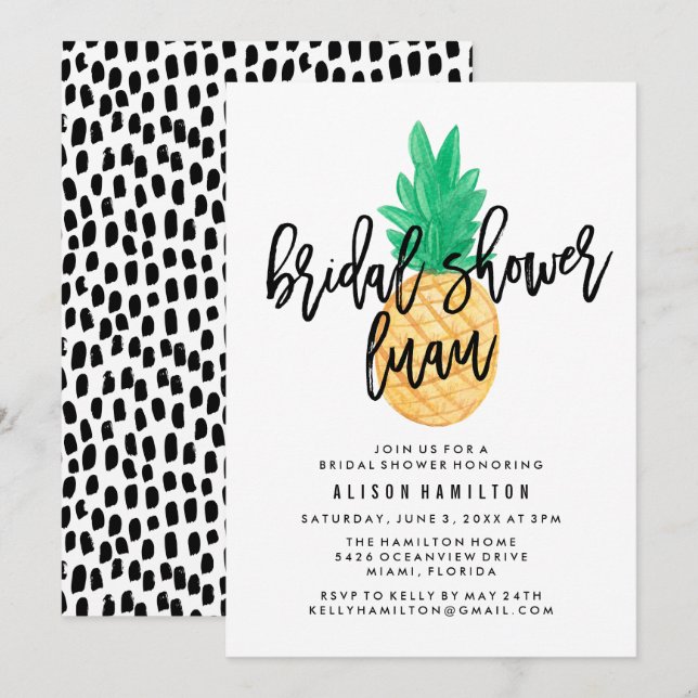 Invitation de Fête de Fiançailles Tropical Luau (Devant / Derrière)