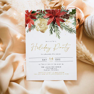 Invitation de fête de fin d'année JOY Poinsettia R