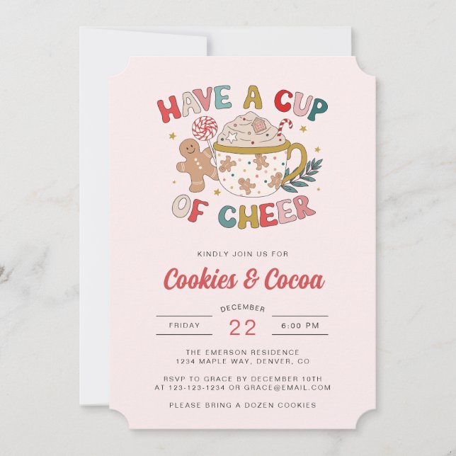 Invitation de fête de fin d'année mignonne (Devant)