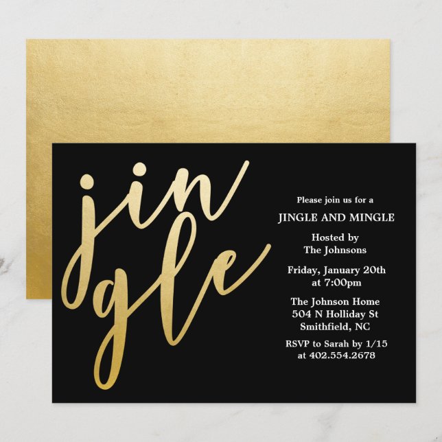 INVITATION DE FÊTE DE FIN D'ANNÉE TOUTE COULEUR -  (Devant / Derrière)