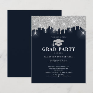 Invitation de fête de fin d'études 2026 Bleu marin