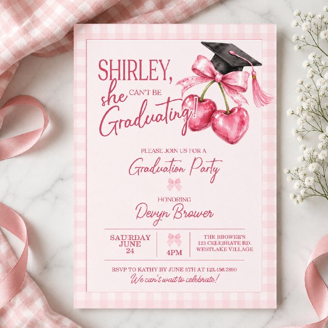 Invitation de fête de fin d'études 2026 | Rose Cer (Créateur téléchargé)