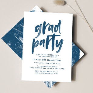 Invitation de fête de fin d'études Abstract Navy