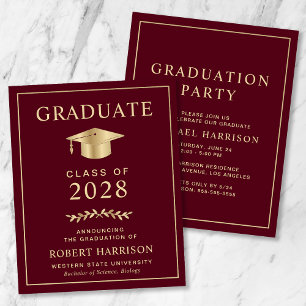 Invitation de fête de fin d'études au collège Burg