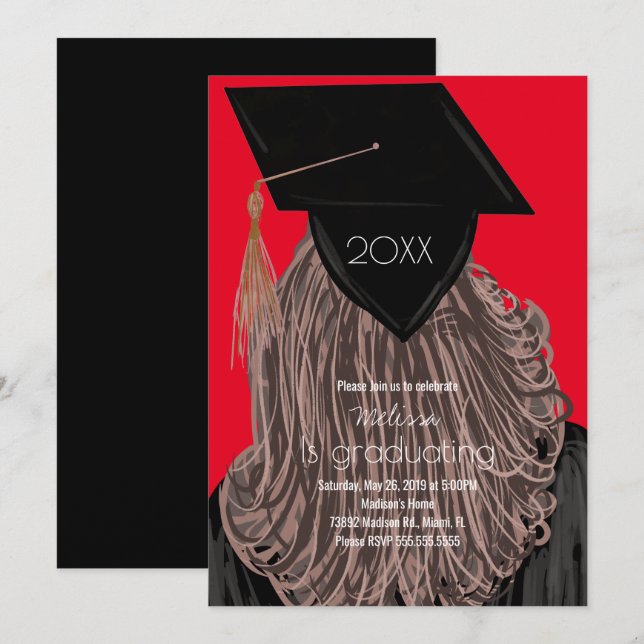 Invitation de fête de fin d'études au lycée du Col (Devant / Derrière)