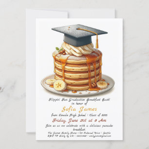 Invitation de fête de fin d'études aux crêpes