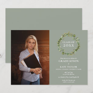 Invitation de fête de fin d'études avec guirlande