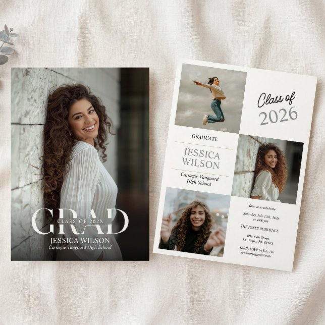 Invitation de fête de fin d'études avec photo  (Créateur téléchargé)