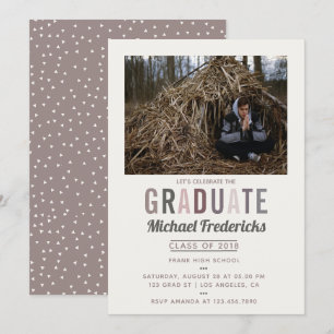 Invitation de fête de fin d'études avec photo de c