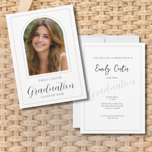 Invitation de fête de fin d'études avec photo Éc