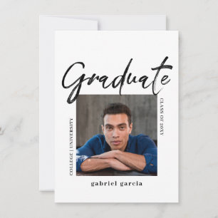 Invitation de fête de fin d'études avec un script 