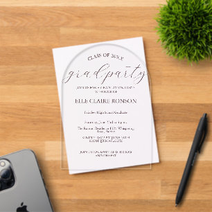 Invitation de fête de fin d'études Élégance Rose