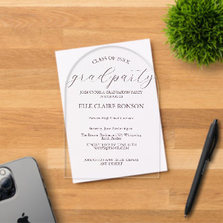 Invitation de fête de fin d'études Élégance Rose