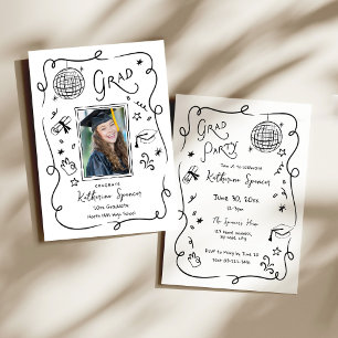 Invitation de fête de fin d'études Photo Doodle Fa
