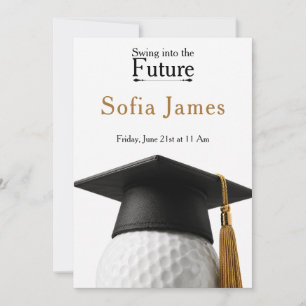 Invitation de fête de fin d'études thème golf