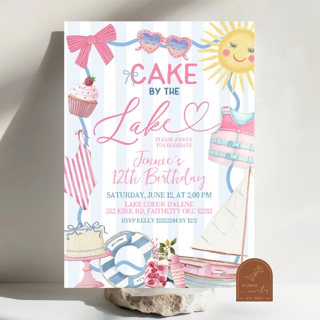 Invitation de fête de gâteau fantaisiste Coquette  (Créateur téléchargé)