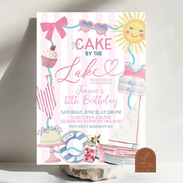 Invitation de fête de gâteau fantaisiste Coquette  (Créateur téléchargé)