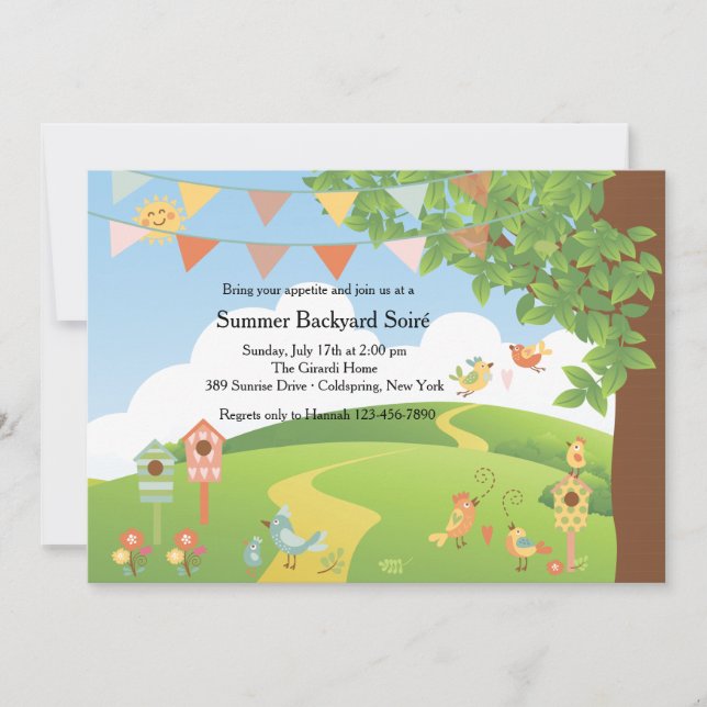 Invitation de fête de jardin Happy Day (Devant)