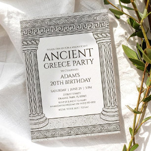 Invitation de fête de la Grèce antique avec deux c