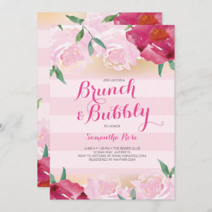 Invitation de Fête de la mariée, brunch et fleurs
