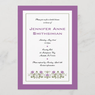 Invitation de Fête de la mariée d'abeille de Flora