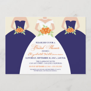 Invitation de Fête de la mariée de jeune mariée et