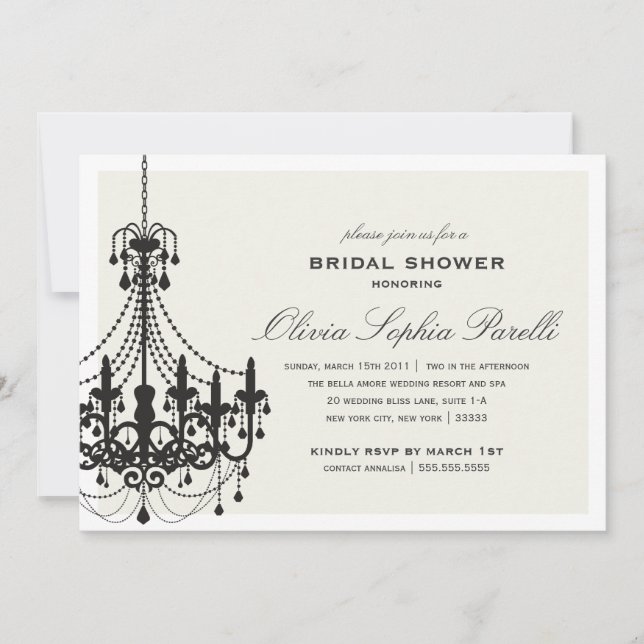 INVITATION DE FÊTE DE LA MARIÉE DE L'ÉLÉGANCE (Devant)