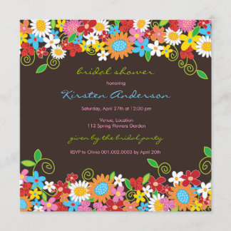 Invitation de Fête de la mariée de marguerites de