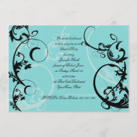 Invitation de Fête de la mariée de remous de noir